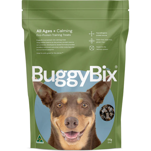 BuggyBix - Dried Treats For Dogs - All Ages + Calming Eco-Protein Training Treats - 170g