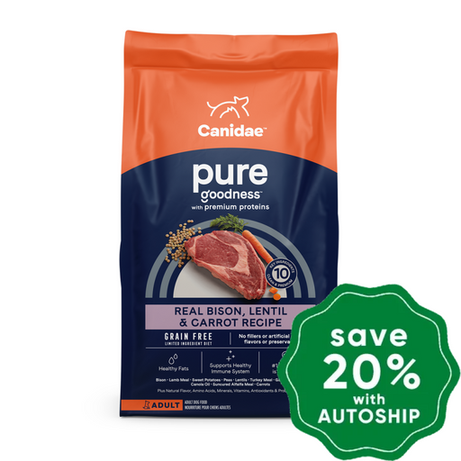 Canidae - Grain Free Dry Dog Food Pure Adult Bison Lentil & Carrot 4Lb Dogs