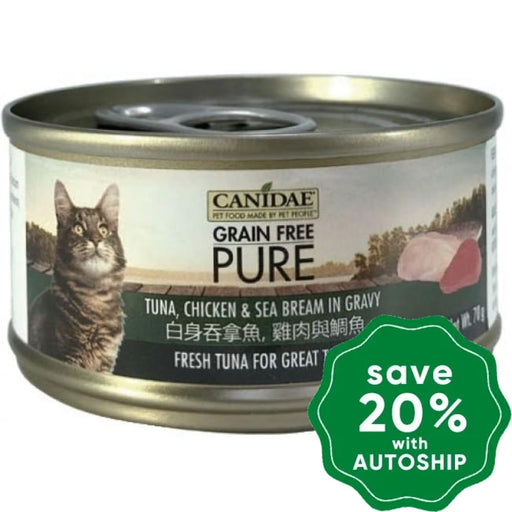 Canidae - PURE Tuna, Chicken & Sea Bream in Gravy Canned Cat Food - 70G (4 cans) - PetProject.HK