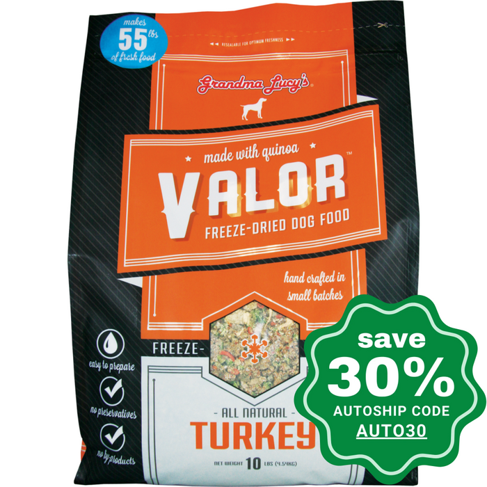 Grandma Lucy's - Valor Freeze-Dried Turkey Grain Free Dog Food - 3LB - PetProject.HK