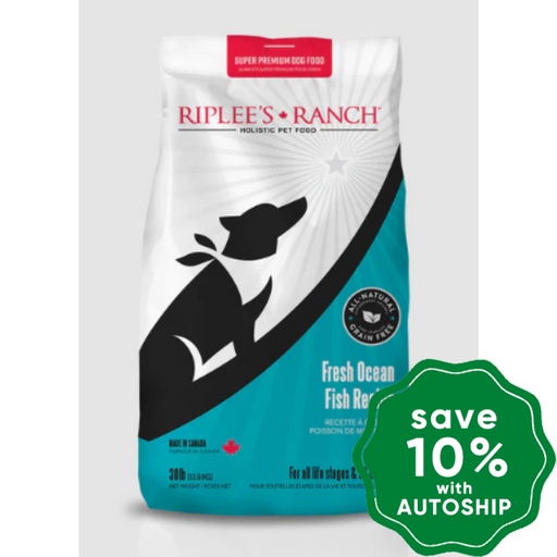 Riplee's Ranch - Dry Food for Dogs - Grain-Free Fresh Ocean Fish Recipe - 30LB
