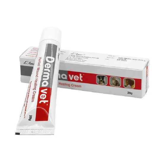 Dermavet Herbal Wound Healing Cream for Dogs, Cats & Horses - 20G