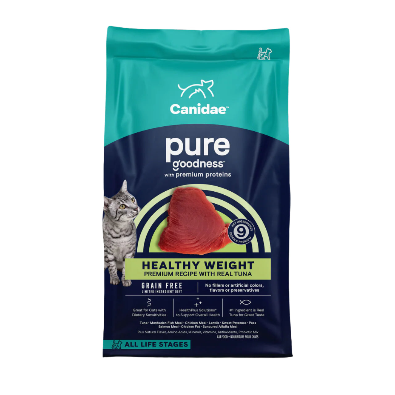Canidae - Grain Free Dry Cat Food Pure Ocean® Indoor Formula Made With Fresh Tuna 10Lb Cats
