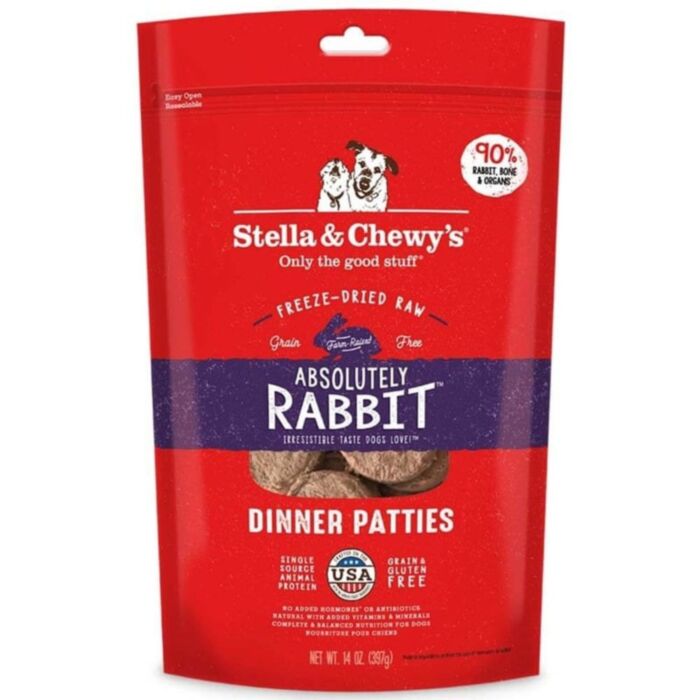 Stella & Chewys - Freeze Dried Dog Dinner Patties Absolutely Rabbit 5.5Oz Dogs