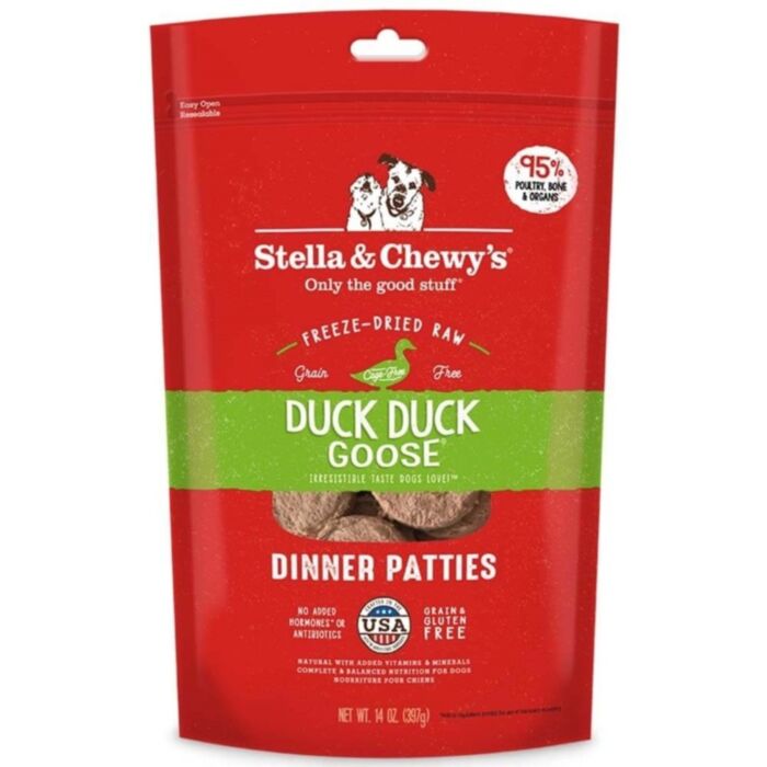 Stella & Chewys - Freeze Dried Dog Dinner Patties Duck Goose 5.5Oz Dogs
