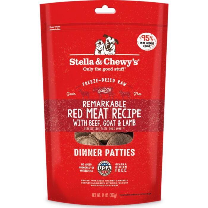 Stella & Chewys - Freeze Dried Dog Dinner Patties Remarkable Red Meat 14Oz Dogs