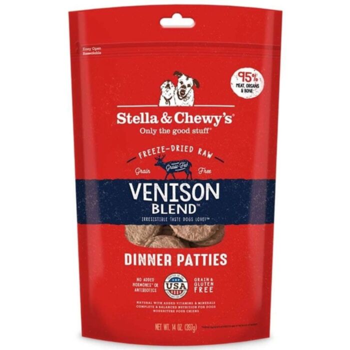 Stella & Chewys - Freeze Dried Dog Dinner Patties Venison Blend 5.5Oz Dogs