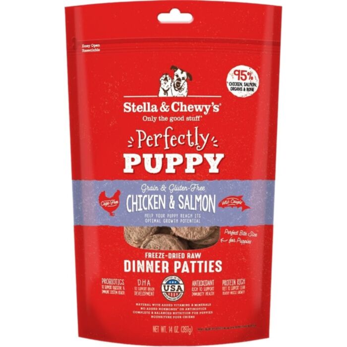 Stella & Chewys - Freeze Dried Dog Dinner Patties For Puppy Chicken Salmon 5.5Oz Dogs