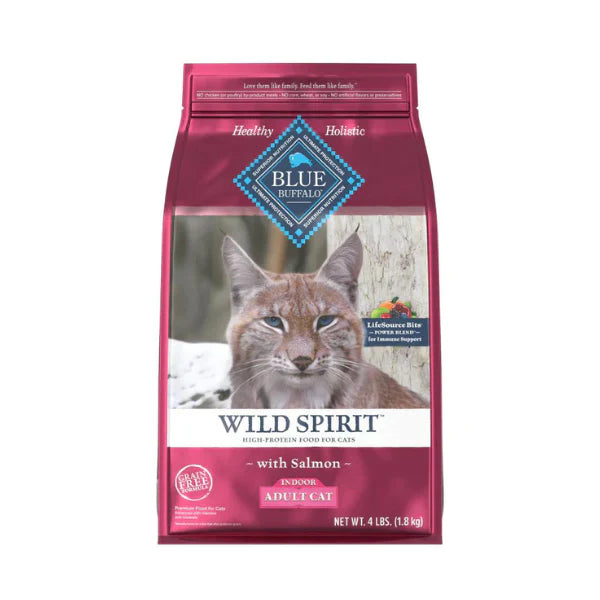 Blue Buffalo - Dry Cat Food Wild Spirit Indoor Adult Salmon Recipe 4Lb Cats