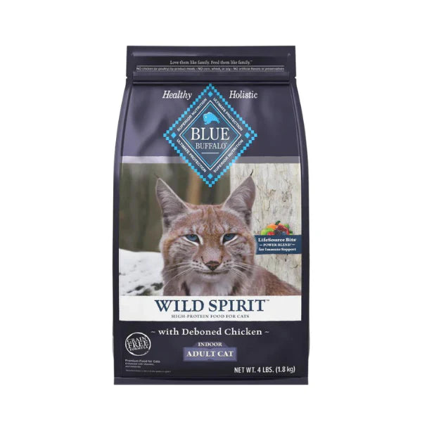 Blue Buffalo - Dry Cat Food Wild Spirit Indoor Mature Adult Chicken Recipe 4Lb Cats