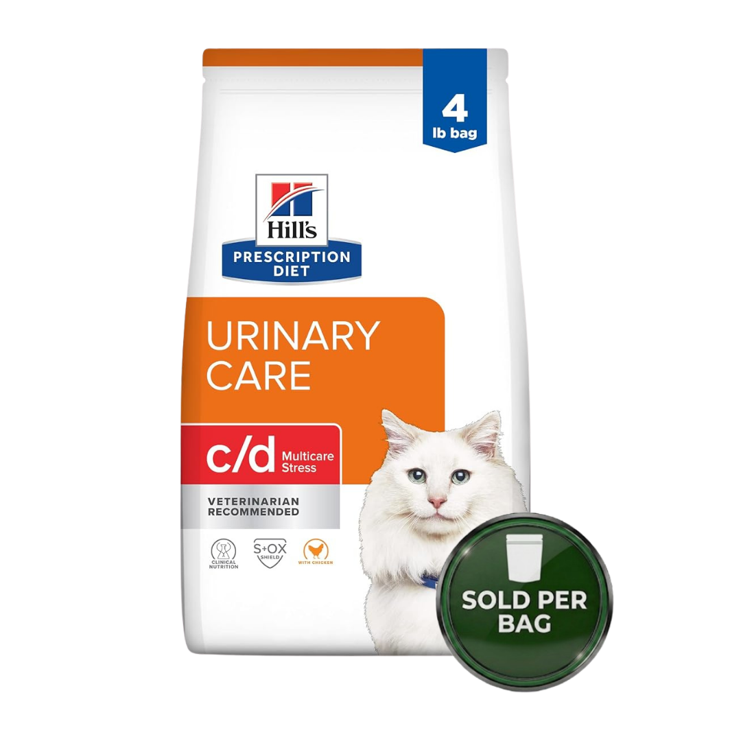 Hill's Prescription Diet - Dry Cat Food - Feline c/d Stress Urinary Care - 4LBS