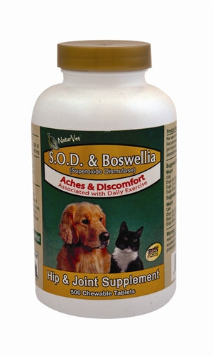 NaturVet S.O.D. & Boswellia Tablets - Natural Anti-Inflammatory - 1 Tablet (pack of 60)