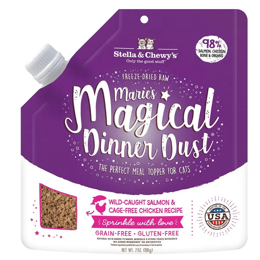 Stella & Chewys - Maries Magical Dinner Dust For Cats Wild-Caught Salmon Cage-Free Chicken 7Oz