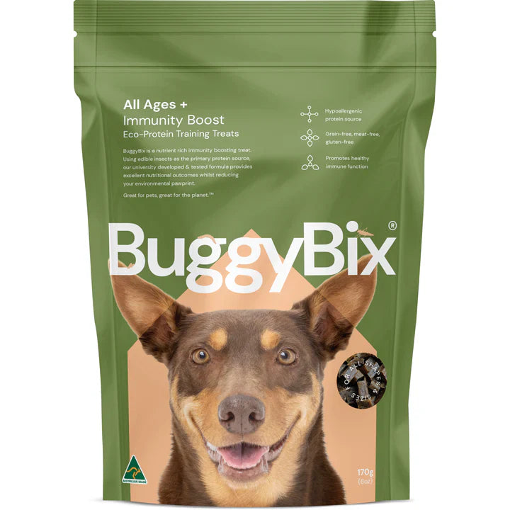 Buggybix - Dried Treats For Dogs All Ages + Immunity Boost Eco-Protein Training 170G