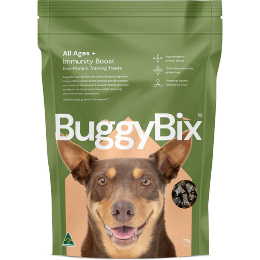 BuggyBix - Dried Treats For Dogs - All Ages + Immunity Boost Eco-Protein Training Treats - 170g