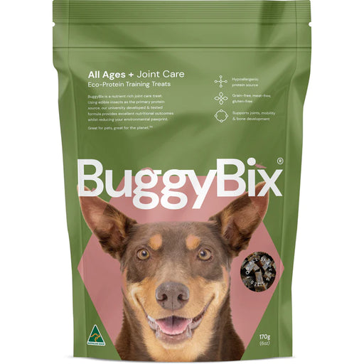 BuggyBix - Dried Treats For Dogs - All Ages + Joint Care Eco-Protein Training Treats - 170g