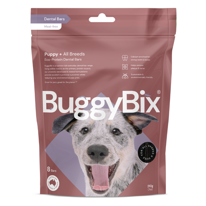 BuggyBix - Dental Treats For Puppy & Dogs - Eco-Protein Dental Bars