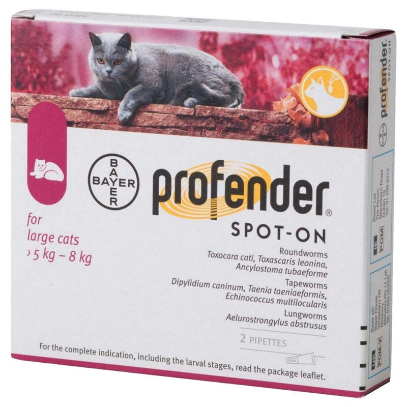 Bayer - Profender Spot-On - for Cats 5-8 kg - 2 Pipes - PetProject.HK