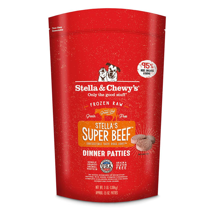 Stella & Chewys - Frozen Raw Dog Dinner Patties Stellas Super Beef 3Lb (Min. 3 Packs) Dogs