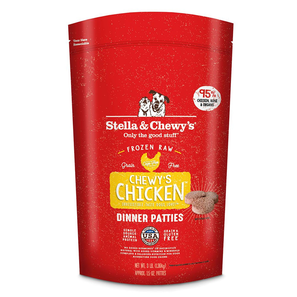 Stella & Chewys - Frozen Raw Dog Dinner Patties Chicken 6Lb (Min. 2 Packs) Dogs