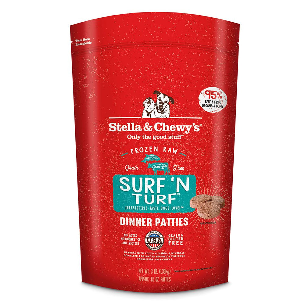 Stella & Chewys - Frozen Raw Dog Dinner Patties Surf N Turf 6Lb (Min. 2 Packs) Dogs