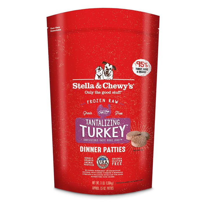Stella & Chewys - Frozen Raw Dog Dinner Patties Tantalizing Turkey 6Lb (Min. 2 Packs) Dogs