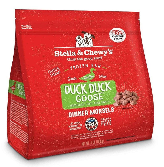 Stella & Chewys - Frozen Raw Dog Dinner Morsels Duck Goose 4Lb (Min. 2 Packs) Dogs