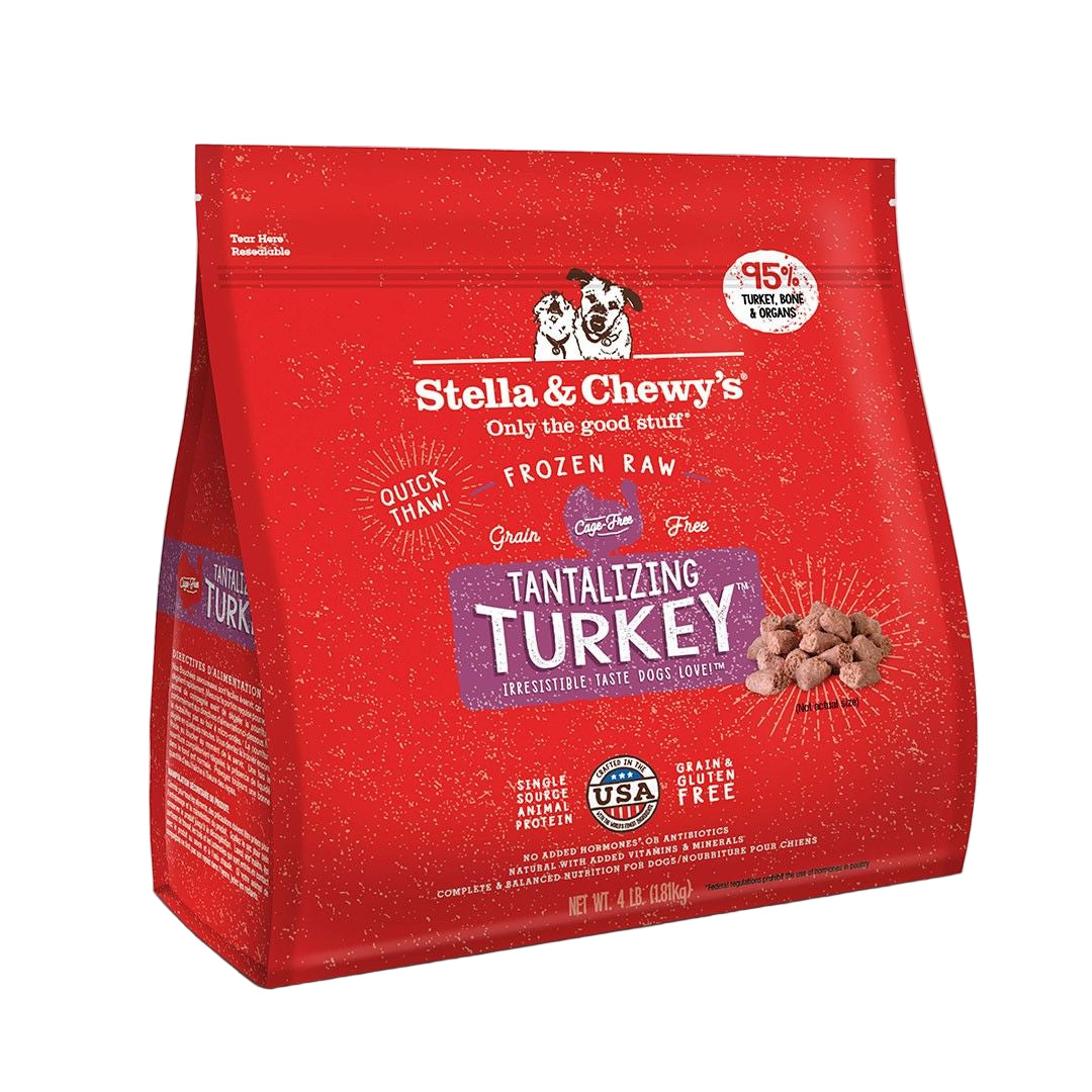 Stella & Chewys - Frozen Raw Dog Dinner Morsels Tantalizing Turkey 4Lb (Min. 2 Packs) Dogs