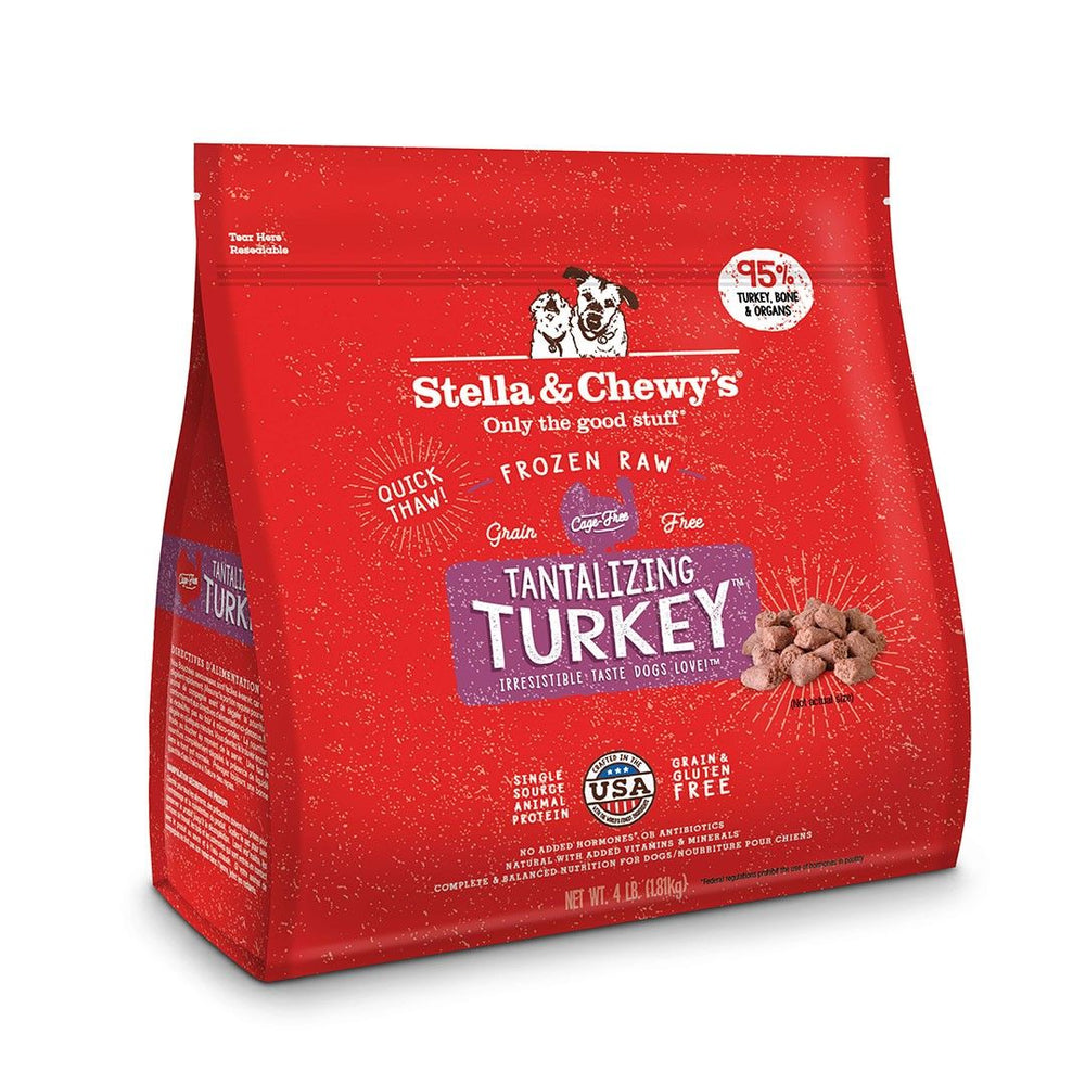 Stella & Chewys - Frozen Raw Dog Dinner Morsels Tantalizing Turkey 4Lb (Min. 2 Packs) Dogs