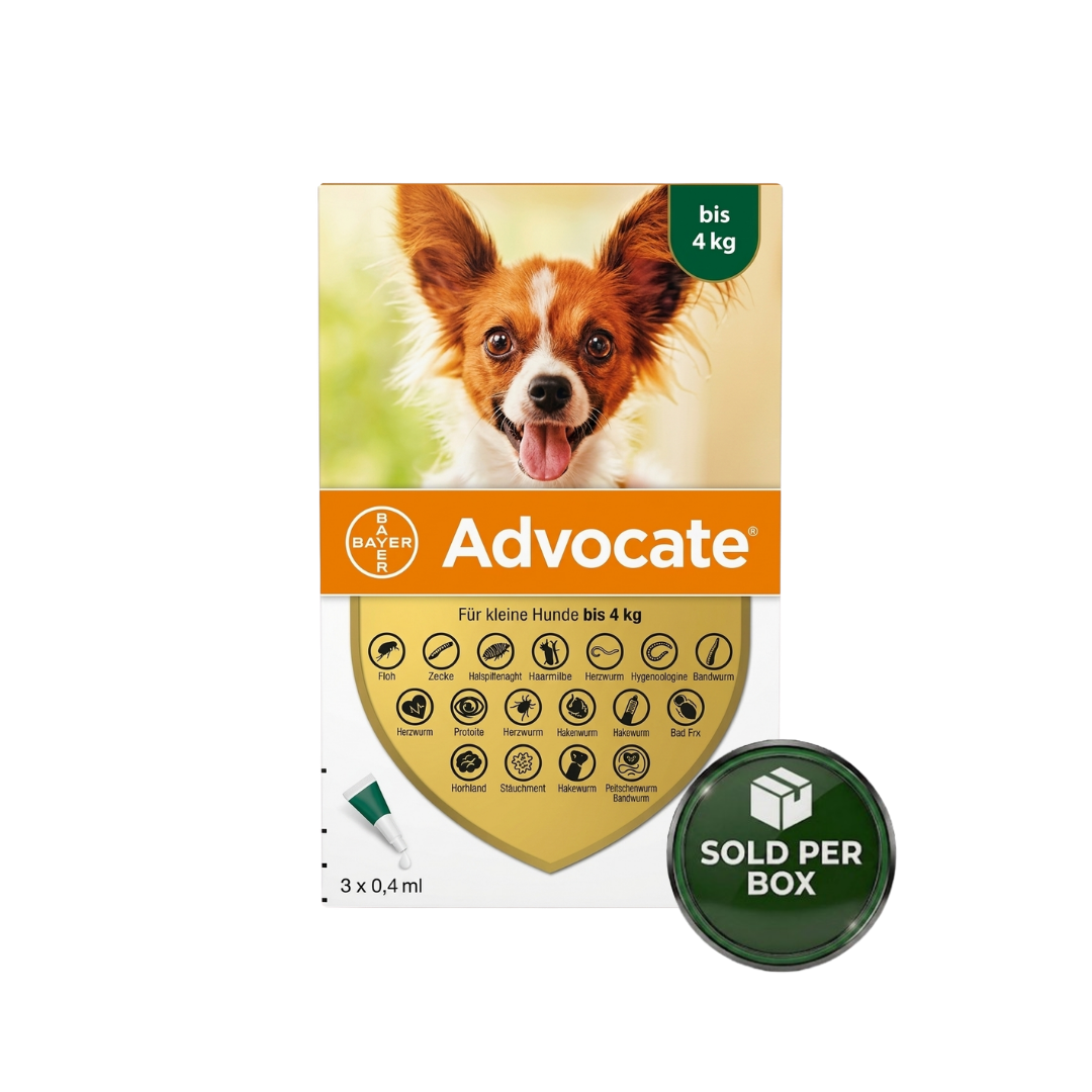Bayer - Advocate for Dogs 4 kg or below - min 1 Box (3 Tubes)