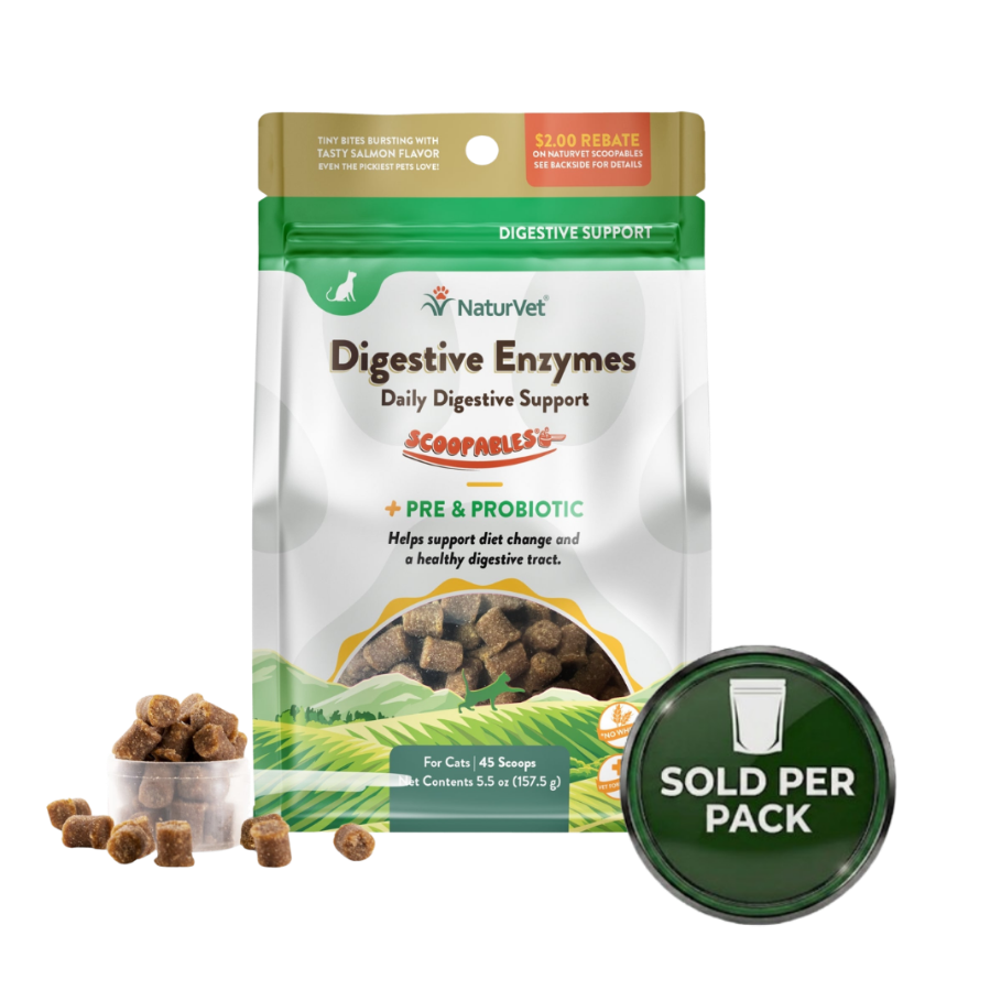 NaturVet Digestive Enzymes for Cat - Salmon - 5.5oz / 45 scoops - 1 Pack