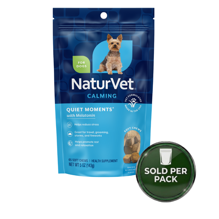 NaturVet Quiet Moments Plus Melatonin - Soft Chew Cup for Dogs - 65 chews - 1 Pack