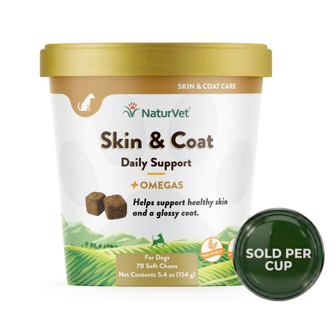 NaturVet Skin & Coat Plus Breath Aid - Soft Chew Cup for Dogs - 70's - 1 Cup