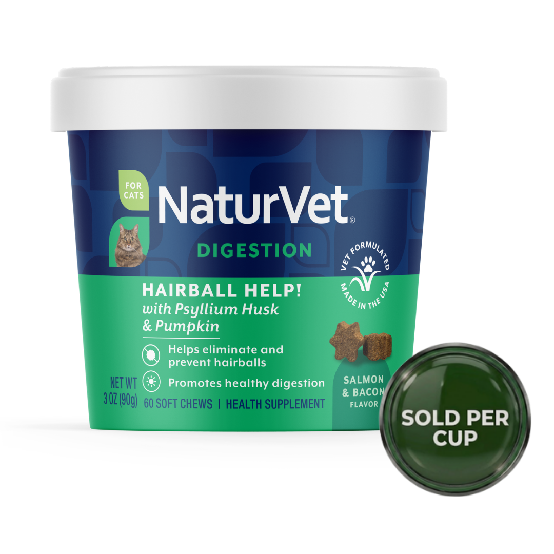 NaturVet HairBall Aid - Soft Chew Cup for Cats - 60's - 1 Cup