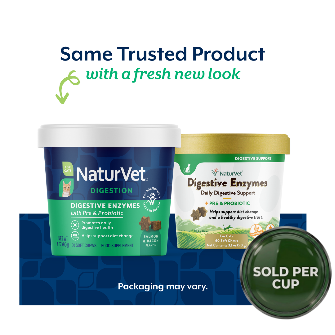 NaturVet Digestive Enzymes Plus Probiotic - Soft Chew Cup for Cats - 60's - Cup