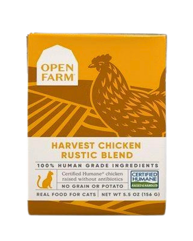Open Farm - Wet Food for Cats - Grain Free Rustic Blend Harvest Chicken Recipe - 5.5OZ (min. 24 cartons)