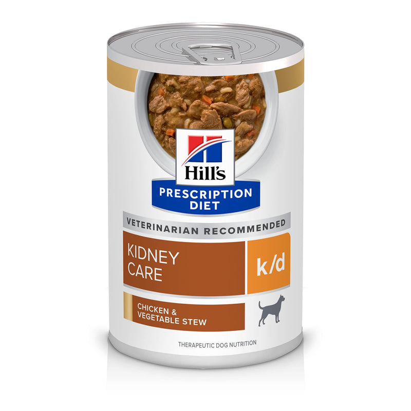 Hill's Prescription Diet - Wet Dog Food - Canine k/d Kidney Care Canned - Chicken & Vegetable Stew - 12.5OZ (min. 12 cans)
