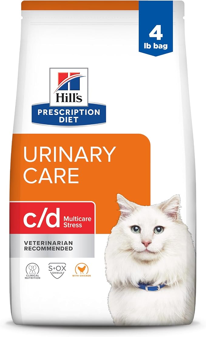 Hill's Prescription Diet - Dry Cat Food - Feline c/d Stress Urinary Care - 4LBS