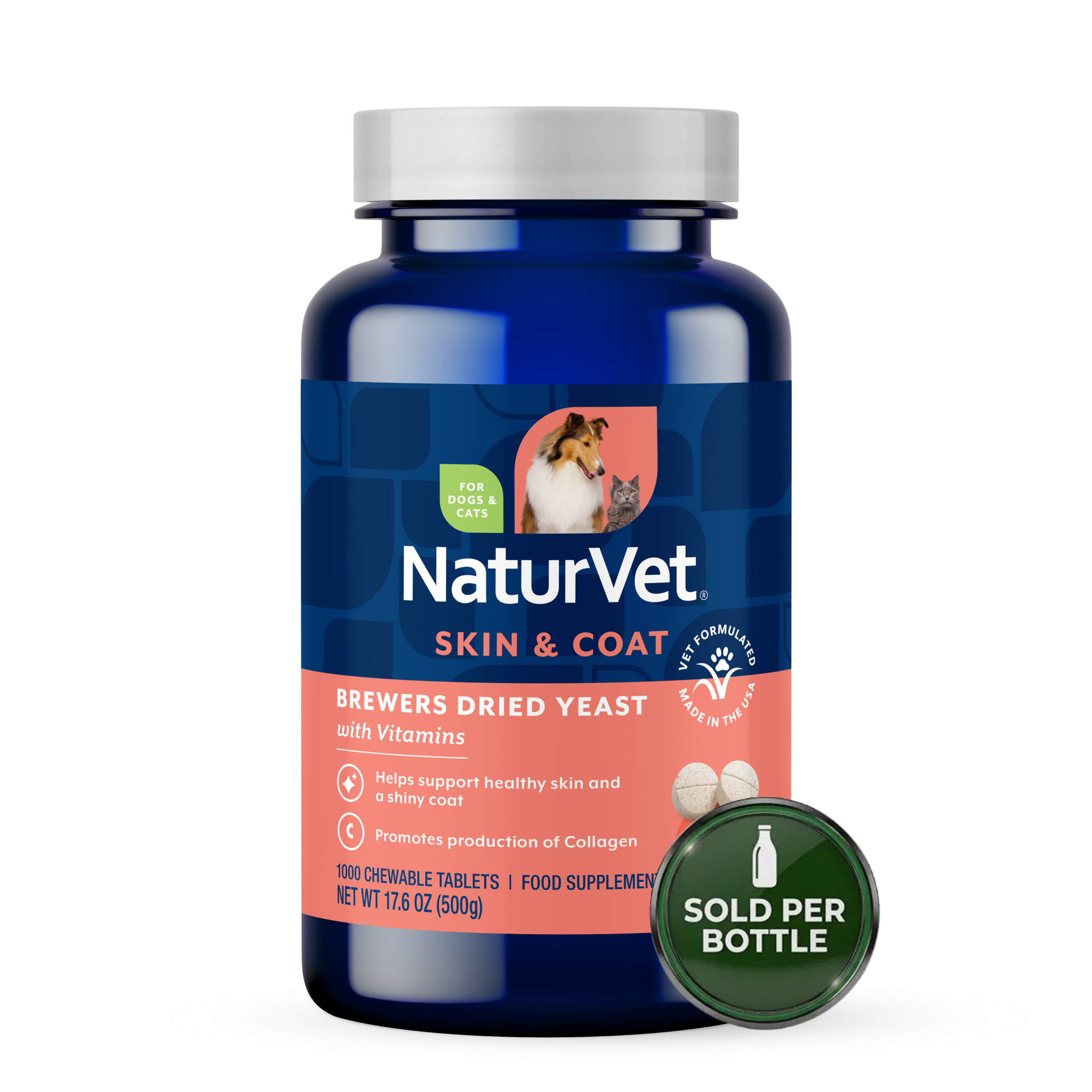 NaturVet Brewer's Yeast & Garlic Tablets - 1 Tablet (pack of 1000)