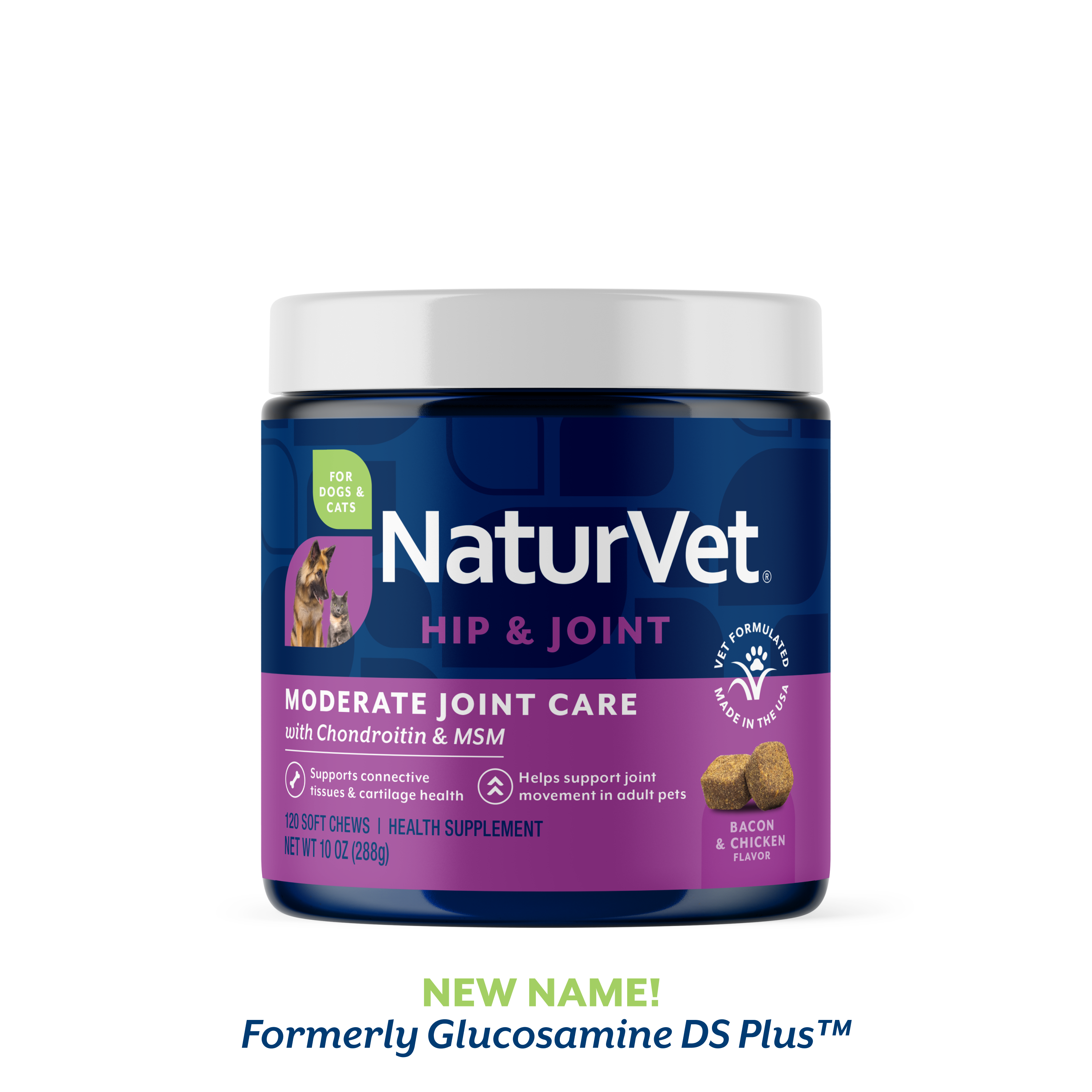 NaturVet Glucosamine DS Plus - Soft Chew Cup for Dogs - 70's