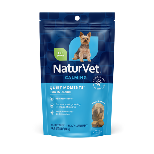 NaturVet Quiet Moments Plus Melatonin Soft Chew for Dogs - 65 chews