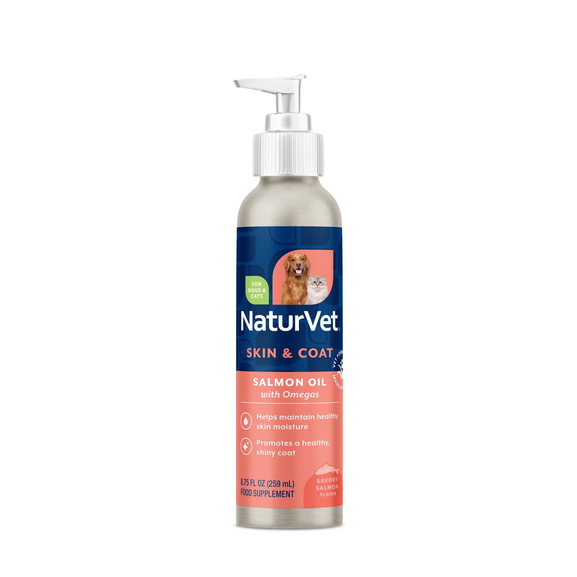NaturVet Salmon Oil - Unscented for Dogs & Cats - 8.75oz