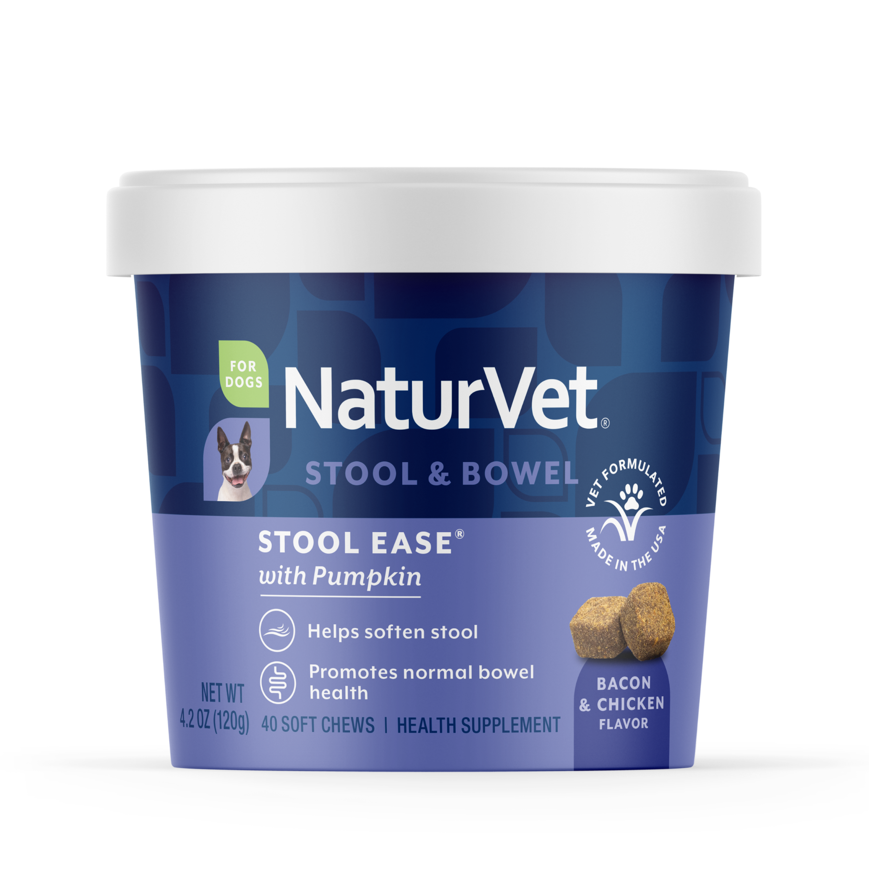 NaturVet Stool Ease Soft Softener Chew for Dogs - 40's