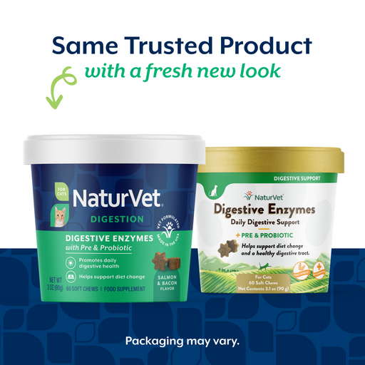 NaturVet Digestive Enzymes Plus Probiotic - Soft Chew Cup for Cats - 60's