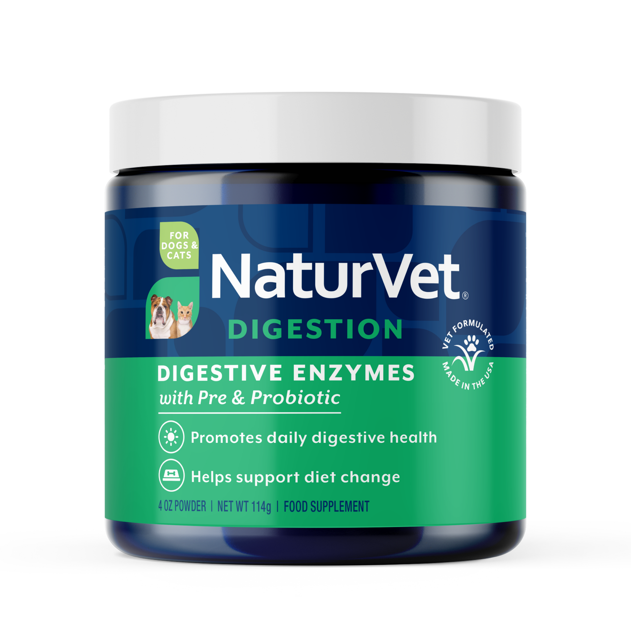 NaturVet Enzymes & Probiotics Powder for Dogs & Cats
