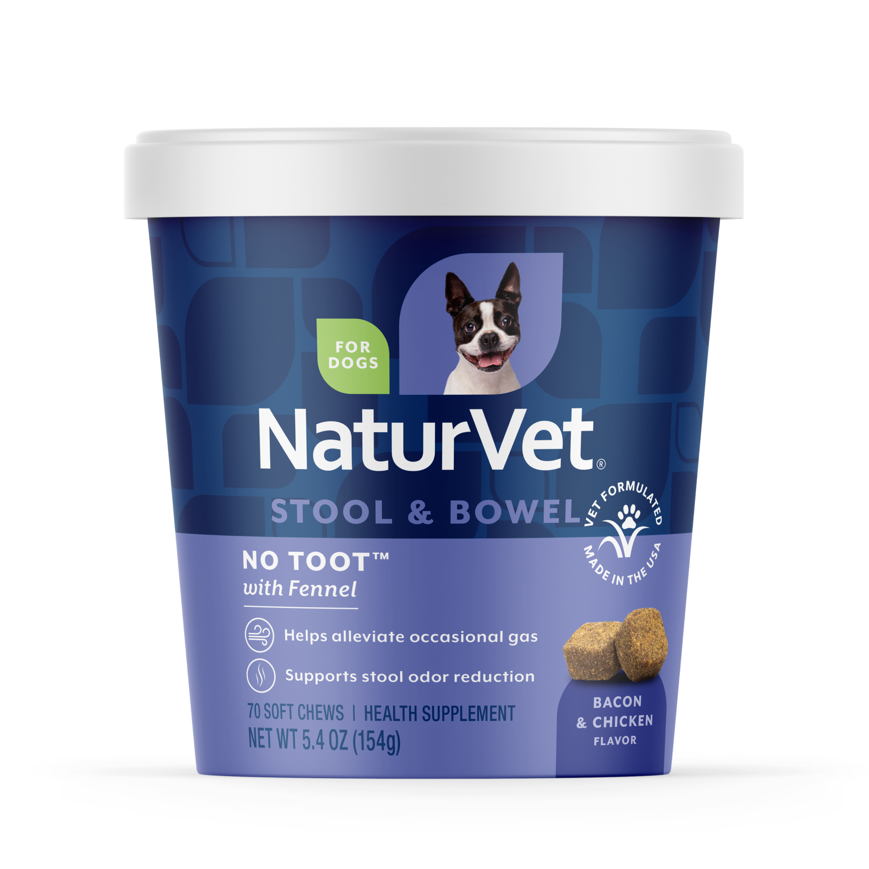 NaturVet No Toot - Soft Chew Cup for Dogs - 70 chews