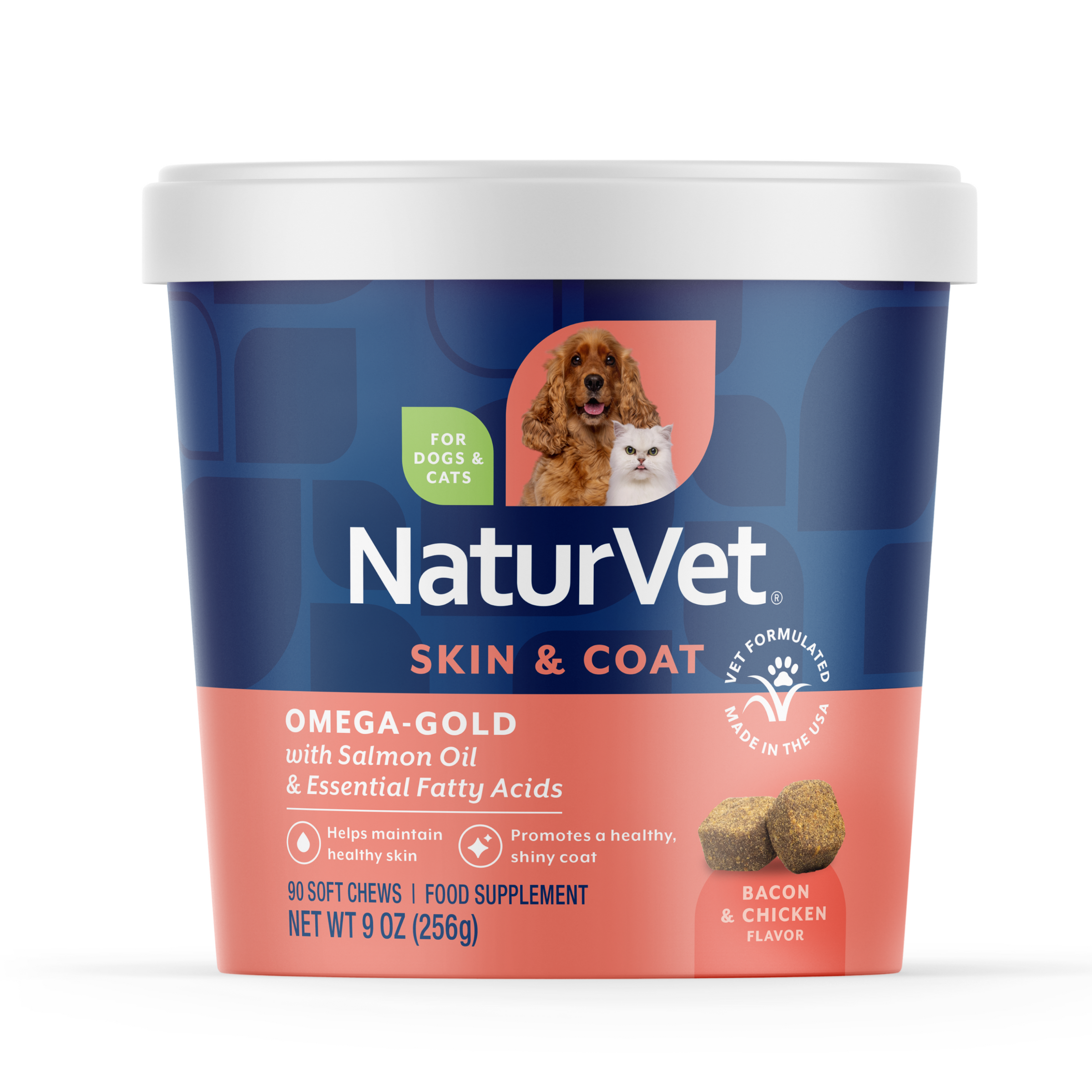 NaturVet Omega Gold Plus Salmon Oil Soft Chew for Dogs - 90's