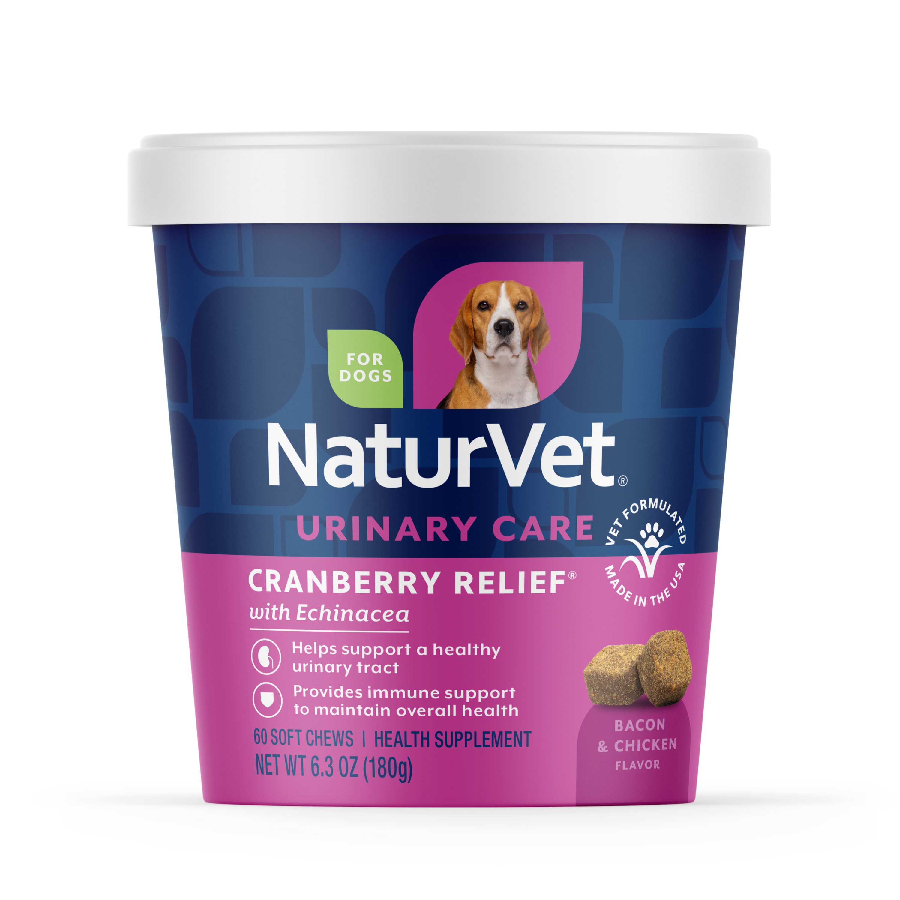 NaturVet Cranberry Relief Plus Echinacea Soft Chew for Dogs - 60's