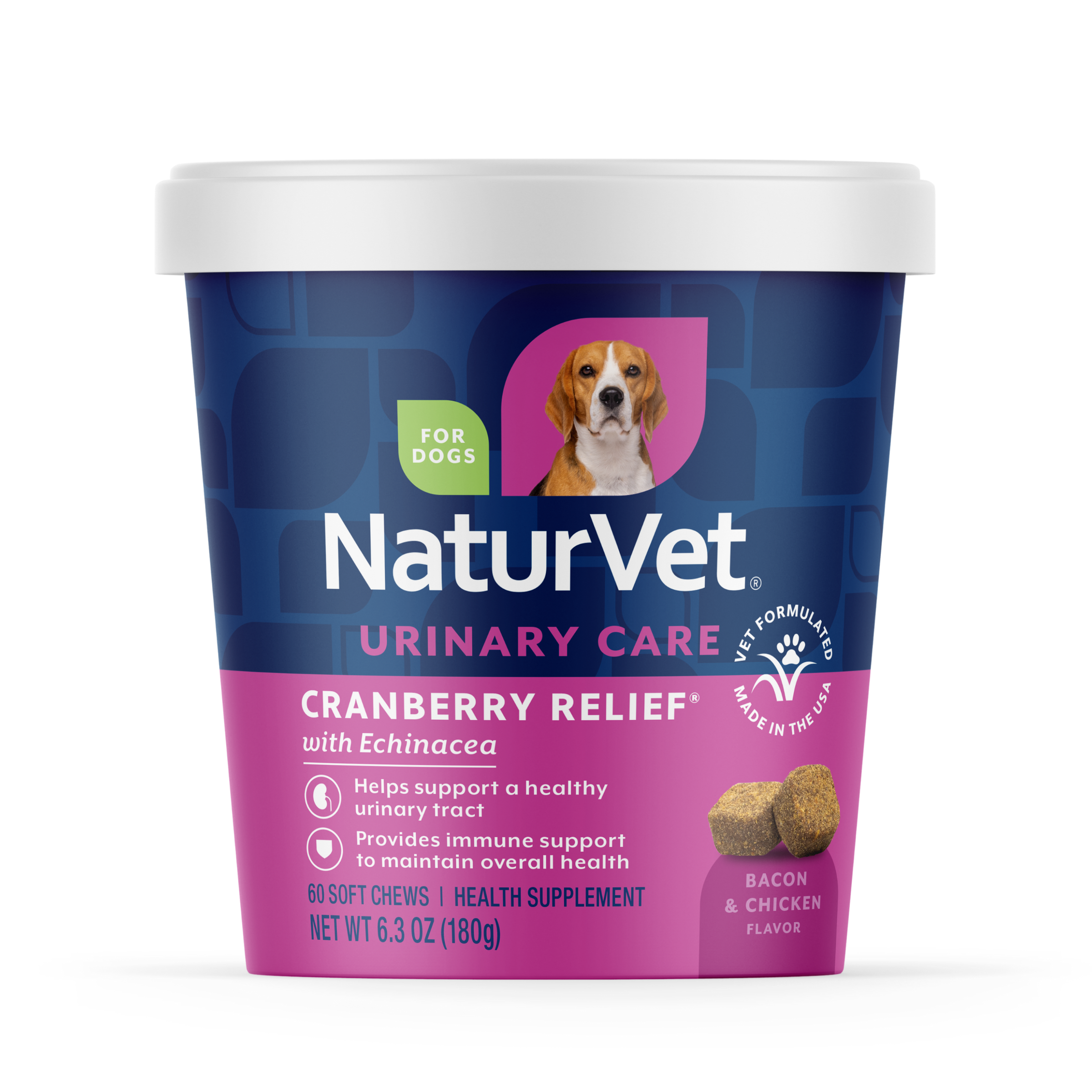 NaturVet Cranberry Relief Plus Echinacea Soft Chew for Dogs - 60's