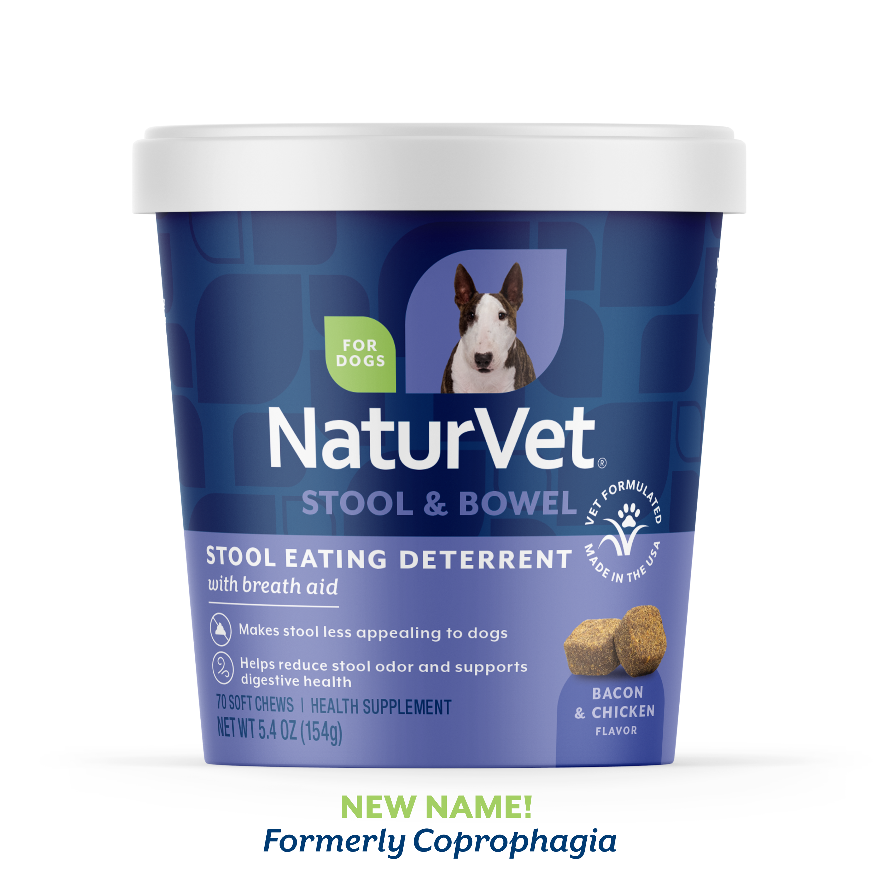 NaturVet Coprophagia Plus Breath Aid - Soft Chew Cup for Dogs - 70 chews